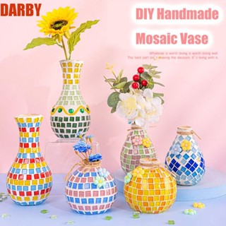 Darby แจกันโมเสคไม้ แฮนด์เมด เป็นมิตรกับสิ่งแวดล้อม DIY สําหรับตกแต่ง