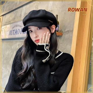 Rowans หมวกเบเร่ต์แปดเหลี่ยม, หมวกเบเร่ต์ ป้ายสีทอง, หมวกเด็กข่าว สีพื้น, หมวกเบเร่ต์ ทรงหลวม สําหรับผู้หญิง