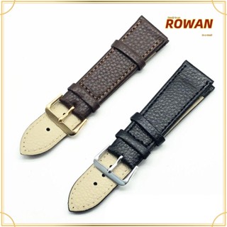 Rowans สายนาฬิกาข้อมือ หนัง PU สีน้ําตาลดํา 14 มม. - 22 มม. สําหรับผู้ชาย และผู้หญิง 3 ชิ้น