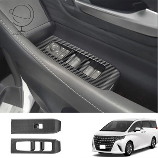 {dealslickr5} อะไหล่ฝาครอบสวิตช์ยกหน้าต่างประตูรถยนต์ สีดํา สําหรับ Toyota Alphard 40 Series 2023+ RHD