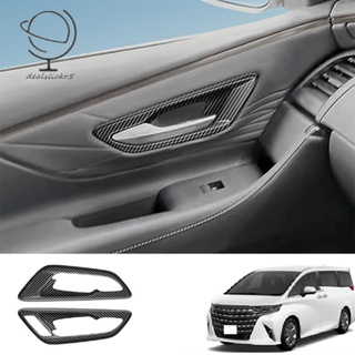 {dealslickr5} ฝาครอบมือจับประตูด้านในรถยนต์ สีดํา สําหรับ Toyota Alphard 40 Series 2023+ RHD