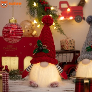 Sutee ตุ๊กตาซานตาคลอสน่ารัก มีไฟ LED ของขวัญ สําหรับตกแต่งบ้าน ออฟฟิศ