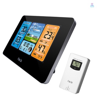 [T&amp;L]FanJu Fj3373 นาฬิกาปลุกดิจิทัล หน้าจอ LCD พร้อมเซนเซอร์วัดอุณหภูมิ ความชื้น ไร้สาย USB สําหรับในร่ม กลางแจ้ง