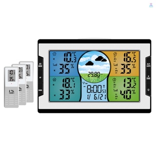 [T&amp;L] นาฬิกาดิจิทัล อเนกประสงค์ RF 4 ช่องทาง วัดอุณหภูมิ และความชื้น พร้อมสัญญาณเตือนภัย วัดความดันอากาศ