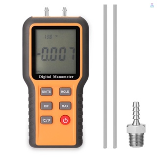 [T&amp;L] เครื่องวัดความดันดิจิทัล หน้าจอ LCD ℃ ℉ อุปกรณ์วัดความดัน 12 ยูนิต ปรับอุณหภูมิได้