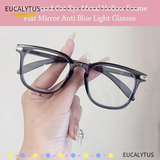 Eutus แว่นตา ป้องกันแสงสีฟ้า ป้องกันดวงตา PC ทรงสี่เหลี่ยม ใส่สบาย สีฟ้าอ่อน สําหรับคอมพิวเตอร์ สํานักงาน