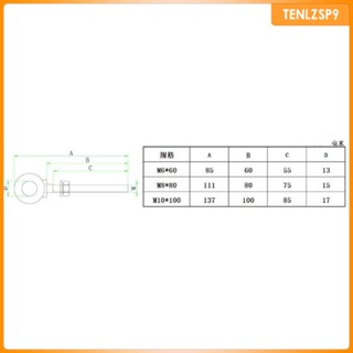 [tenlzsp9] ตายาว สเตนเลส M6 X 60 มม. สําหรับก่อสร้าง กลางแจ้ง 1 ชิ้น