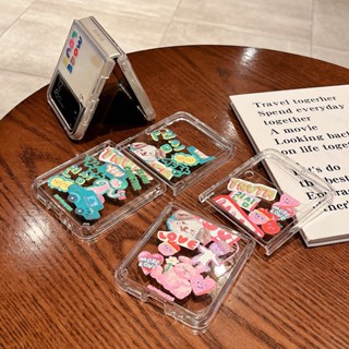 เคสอะคริลิคใส สไตล์เกาหลี สําหรับ Samsung Galaxy Z Flip 5 4 3 5G