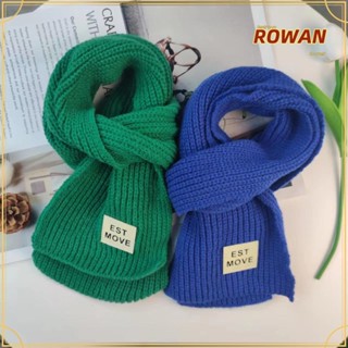 Rowans ผ้าพันคอ ผ้าถัก แบบหนานุ่ม ให้ความอบอุ่น สีพื้น สําหรับกลางแจ้ง