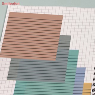 [Smileofen] แผ่นกระดาษโน้ต PET แบบใส กันน้ํา แนวนอน สําหรับติดตกแต่งสํานักงาน นักเรียน 50 แผ่น