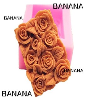 Banana1 แม่พิมพ์ซิลิโคน รูปดอกกุหลาบ สีชมพู ขนาด 8.7*6.7*3 ซม. สําหรับทําสบู่