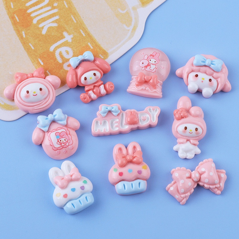 [4 #] Jibbitz Crocs กาวติดรองเท้า เรซิ่น แวววาว น่ารัก diy อุปกรณ์เสริม สําหรับทําเครื่องประดับผม กิ๊บติดผม เคสโทรศัพท์ XD