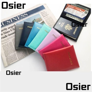 Osier1 กระเป๋าใส่หนังสือเดินทาง บัตรประจําตัว หนัง PU สองชั้น สําหรับผู้ชาย