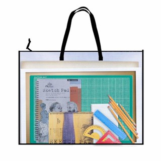 กระเป๋าเอกสาร โปสเตอร์ มีซิป และที่จับตาข่าย ขนาด 19x25 นิ้ว สําหรับบอร์ดกระสุน งานศิลปะ แผนภูมิ และสอน
