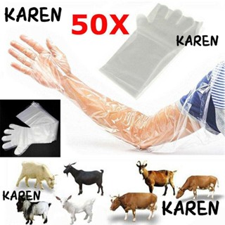 Karen ถุงมือพลาสติก แบบใช้แล้วทิ้ง ไม่เป็นอันตราย 50 ชิ้น