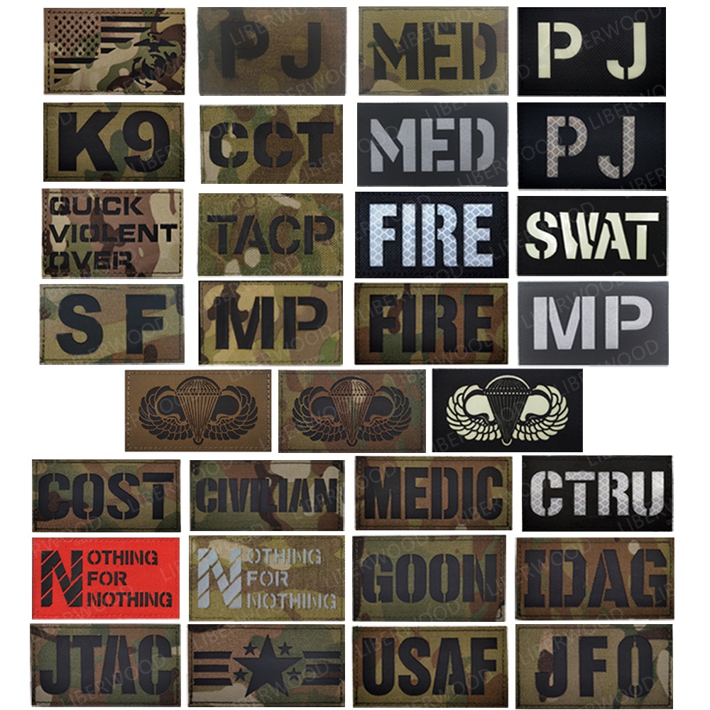 แผ่นสะท้อนแสงอินฟราเรด ลาย MED IDAG FIRE COST JFO GOON PJ CCT K9 SF USAF สําหรับติดตกแต่งปลอกแขน
