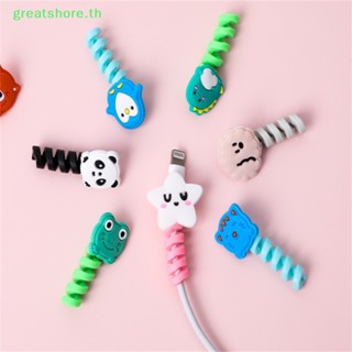 Greatshore เกลียวถนอมสายชาร์จ USB แบบซิลิโคน ลายการ์ตูน สําหรับโทรศัพท์มือถือ