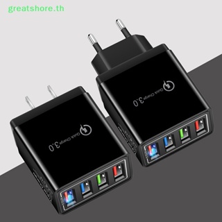 Greatshore อะแดปเตอร์ฮับชาร์จเร็ว 4 พอร์ต QC 3.0 USB TH