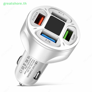 Greatshore อะแดปเตอร์ชาร์จโทรศัพท์มือถือ USB 66W 4 พอร์ต ชาร์จเร็ว สําหรับรถยนต์