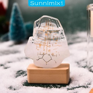 [Sunnimix1] ขวดแก้วคาดการณ์สภาพอากาศ พร้อมฐานไม้ สําหรับตกแต่งบ้าน