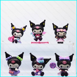 Star3 โมเดลฟิกเกอร์ Sanrio Halloween Kuromi ของเล่น สําหรับตกแต่งบ้าน 6 ชิ้น