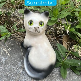 [Sunnimix1] ฟิกเกอร์รูปปั้นแมว สร้างสรรค์ สําหรับตกแต่งระเบียง โต๊ะอาหาร หนังสือ