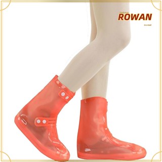 Rowans ผ้าคลุมรองเท้าบูท PVC กันฝน กันลื่น สีส้ม สําหรับกลางแจ้ง 1 คู่