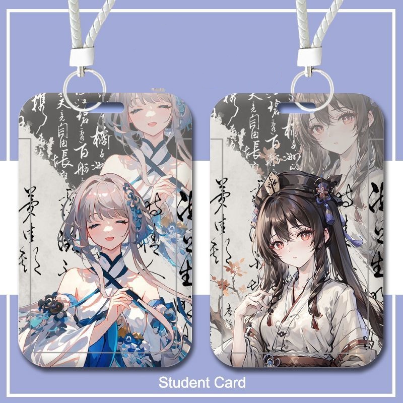 Genshin Guizhong Hutao ชุดการ์ดโบราณการ์ดควบคุมการเข้าถึงรถบัสการ์ดเมโทรบัตรอาหารการ์ดน้ําเคสป้องกัน