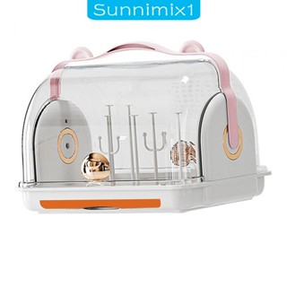 [Sunnimix1] ชั้นวางขวดนม ช้อนส้อม แบบพกพา กันฝุ่น สําหรับห้องครัว