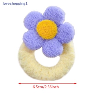 Loveshopping ยางรัดผม ผ้ากํามะหยี่ขนนิ่ม ลายดอกไม้ ยืดหยุ่นสูง เครื่องประดับ สําหรับผู้หญิง TH