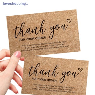 Loveshopping การ์ดกระดาษคราฟท์ธรรมชาติ ลาย Thank You สําหรับตกแต่ง 50 ชิ้น