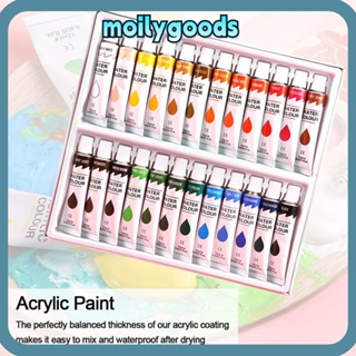 Moilyhd แผงภาพวาดสีอะคริลิค 24 สี สําหรับภาพวาดผ้าใบ