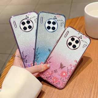 เคสโทรศัพท์ซิลิโคน TPU แบบนิ่ม กันกระแทก ประดับเพชรเทียม และกลิตเตอร์ หรูหรา สําหรับ Huawei Mate 30 Pro Mate30