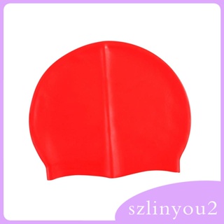 [szlinyou2] หมวกว่ายน้ํา ซิลิโคน สีพื้น สําหรับกีฬาทางน้ํา แล่นเรือใบ ผมยาว