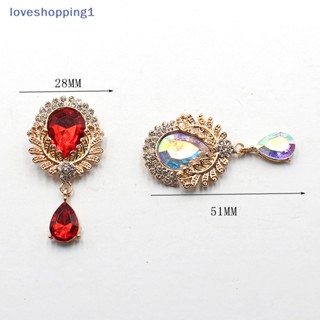 Loveshopping เข็มกลัดโลหะ รูปหยดน้ํา ประดับพลอยเทียม 28*51 มม. สําหรับตกแต่งงานแต่งงาน DIY