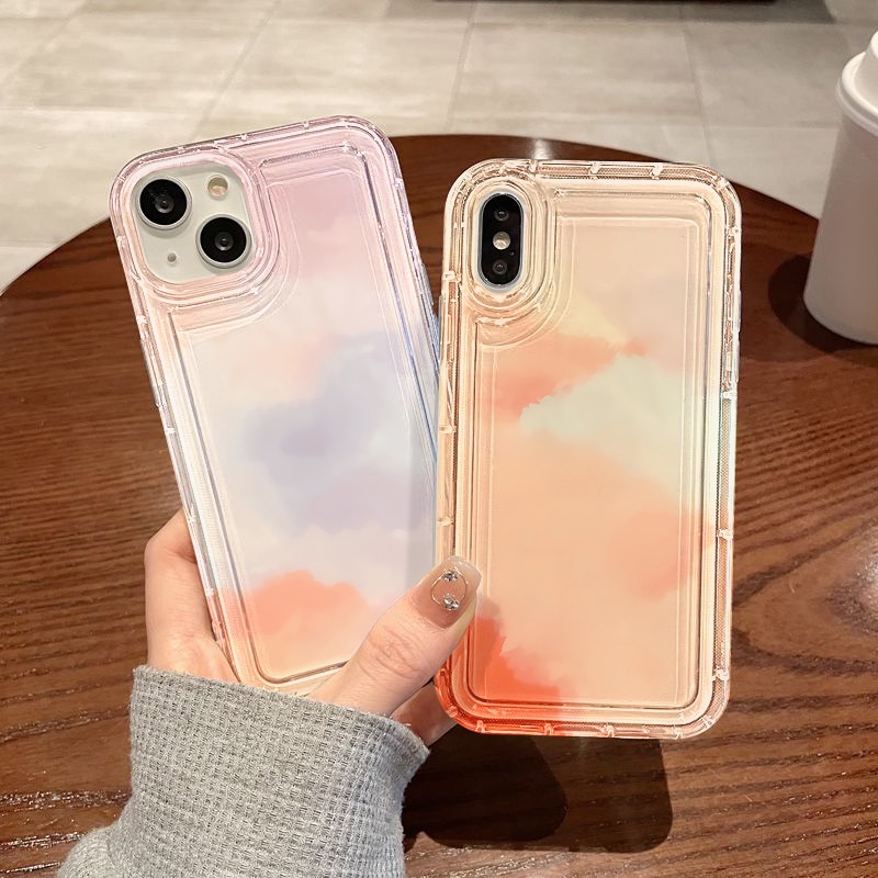 สำหรับ For iPhone 18Pro 17 11 13 16 14 15 12 Pro Max 6 7 8 Plus X XR XSMax SE เคสนิ่มใสถุงลมนิรภัยกันกระแทกการ์ตูนน่ารัก