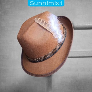 [Sunnimix1] Fedora หมวกปีกสั้น สไตล์คาวบอยตะวันตก สําหรับผู้ชาย ใส่ออกงาน แสดงบนเวที กลางแจ้ง