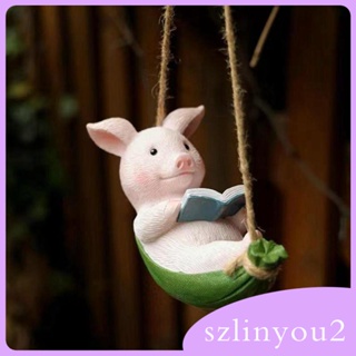 [szlinyou2] รูปปั้นหมูเรซิ่น สําหรับตกแต่งสวนหลังบ้าน