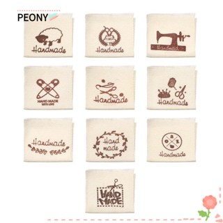 Peonypavilion ป้ายแท็กผ้าถัก ลายการ์ตูน DIY สําหรับตกแต่งเสื้อผ้า 50 ชิ้น