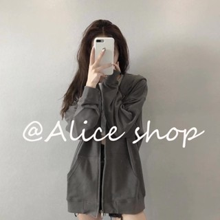 Alice  เสื้อผ้าผู้ญิง แขนยาว เสื้อฮู้ด คลุมหญิง สไตล์เกาหลี แฟชั่น  Chic ทันสมัย สไตล์เกาหลี ทันสมัย A98J27J 36Z230909