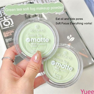 Gecomo Green Tea Oil Control แป้งแต่งหน้า Matte Lasting คอนซีลเลอร์แป้งกันน้ำ yuee