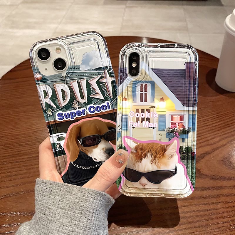 สำหรับ for iPhone 16 11 13 17 14 15 12 Pro Max 6S 7 8 Plus X XR XS MAX SE2022 เคสนิ่มใสถุงลมนิรภัยกันกระแทกการ์ตูนน่ารัก