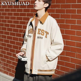 KYUSHUAD แฟชั่นเสื้อแจ็คเก็ตอินเทรนด์ปกเครื่องแบบเบสบอลทุกการแข่งขัน