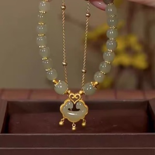 Shopkeepers selection# Xiyu Xiangyun Ping An lock Bell and bracelet light luxury advanced niche set bracelet for 8.25N