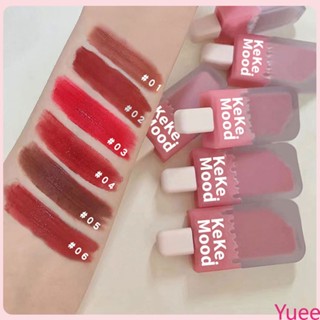 Kekemood Lip Glaze Velvet Matte Lip Gloss ไอศกรีม Texture Non-stick Cup ลิปสติก yuee