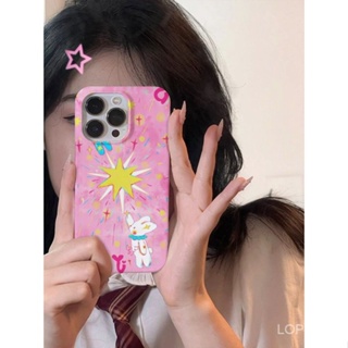 เคสโทรศัพท์มือถือแบบแข็ง กันกระแทก ลายการ์ตูนกระต่ายน่ารัก เรียบง่าย สําหรับ iPhone 7 8 Plus XS XR X XS max 11 12 13 14 11 Pro max 12 Pro 13 Pro max 14 Pro Max เคสป้องกัน