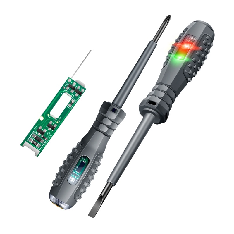 Pcf* ไฟ LED เครื่องตรวจจับแรงดันไฟฟ้าไขควงทดสอบไขควงเครื่องตรวจจับแรงดันไฟฟ้าปากกาเครื่องทดสอบวงจรแสงปากกาทดสอบไฟฟ้า
