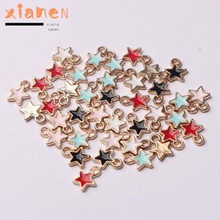 Xianen จี้สร้อยคอ รูปดาวห้าแฉก แฮนด์เมด 6 มม. สีแคนดี้ DIY 50 ชิ้น