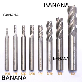 Banana1 ดอกกัดมิลลิ่ง เหล็ก HSS สีเทา 4 แฉก 8 ชิ้น