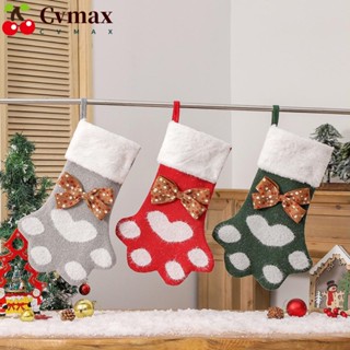 Cvmax ถุงน่องคริสต์มาส รูปโบว์น่ารัก 3 สี สําหรับตกแต่งต้นคริสต์มาส